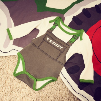 Dětské bavlněné body Fendt – styl montérky